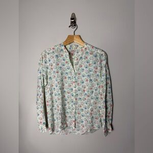 Cath Kidston 100% Cotton Floral Button Up Long Sleeve Shirt size 10 178